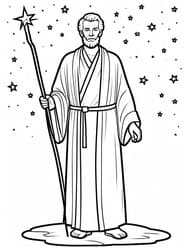 Abraham Gazing at Promise Stars coloring preview