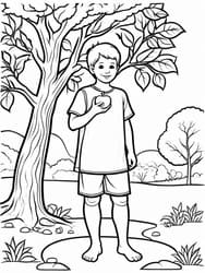 Adam Holding Forbidden Fruit coloring preview
