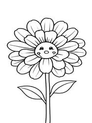 Daisy Flower with Face coloring preview