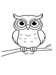 Cartoon Owl Swinging coloring preview
