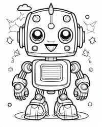 Robot with Antenna and Stars