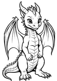 Sitting Baby Dragon coloring preview