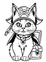 Pirate Kitten with Treasure