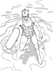 Swimmer with Goggles and Tube coloring preview