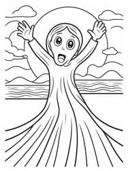 Scream Figure on Fiery Bridge coloring preview