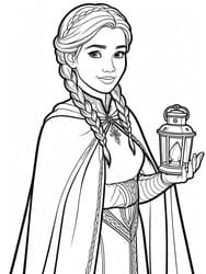 Anna Holding Glowing Lantern coloring preview