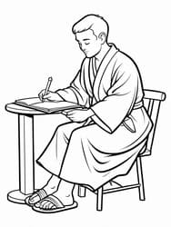 Apostle Paul Scribbling Epistle coloring preview