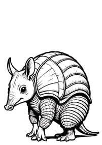 Free printable Armadillo with Detailed Shell