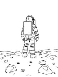 Astronaut Exploring Moon Landscape