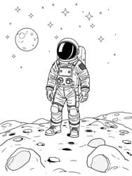 Astronaut Standing on Lunar Surface