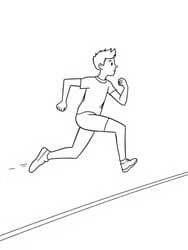 Runner Leaping Over Barrier coloring preview