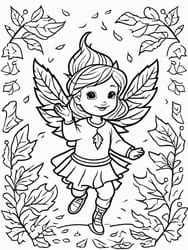 Fairy Dancing in Leaf Fall coloring preview