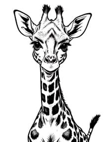 Free printable Baby Giraffe Face Portrait