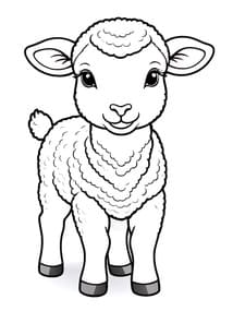 Fluffy Baby Lamb coloring preview