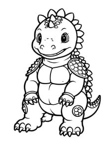 Chubby Baby Stegosaurus Sitting coloring preview