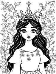 Princess Portrait with Flowers