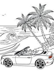 Bentley Continental GT Convertible at Beach