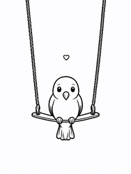 Bird with Heart Overhead coloring preview