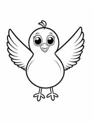 Cute Bird Spreading Wings coloring preview