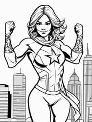 Ms. Marvel in Power Pose coloring preview