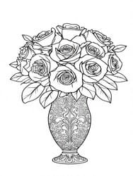 Roses in Patterned Vase