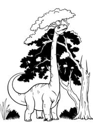 Brachiosaurus Feeding on Tree