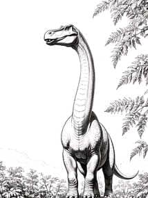 Brachiosaurus Reaching Leaves in Jungle coloring preview