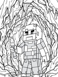 Brave Explorer with Torch Printable Page
