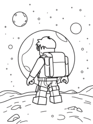 Roblox Astronaut Exploring Moon coloring preview