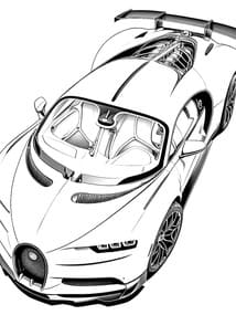 Bugatti Chiron Hypercar Top View Printable Page