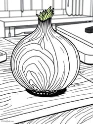 Bulging Onion with Sprout coloring preview
