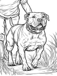 Bulldog on Leash coloring preview