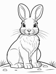 Bunny Rabbit Lounging in Meadow coloring preview
