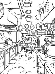 SpongeBob in Krusty Krab Kitchen