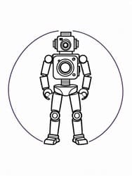 Camera-Head Robot coloring preview