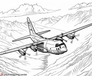 Military Aircraft in Mountain Landscape