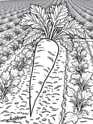 Carrot in Rowed Field coloring preview