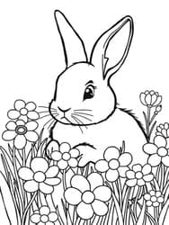 Charming Bunny in Spring Meadow