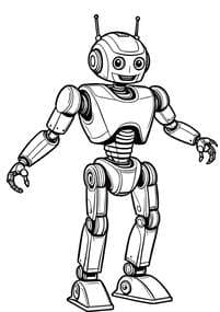 Friendly Robot Waving coloring preview