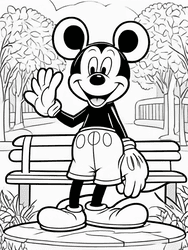 Mickey Mouse Greeting coloring preview