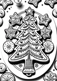 Christmas Tree Gingerbread Cookies coloring preview