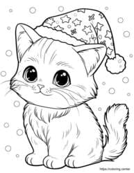 Christmas Kitten in Hat