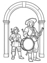 Guard Militia Led by Captain coloring preview