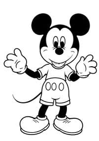 Classic Mickey Mouse Waving coloring preview