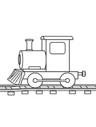 Toy Train with Wheels coloring preview