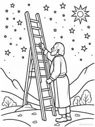 Jacob Climbing Heavenly Ladder coloring preview
