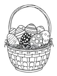 Easter Basket with Patterned Eggs