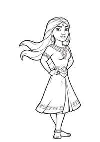 Indian Princess in Traditional Dress coloring preview
