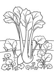 Celery Bunch with Leafy Crowns coloring preview