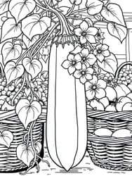 Eggplant on Vine with Basket coloring preview